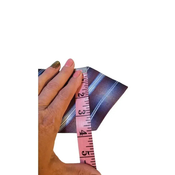 Pronto-Uomo‎ Neck Tie Mens Blue Striped Luxury 100% Silk Handmade Business Power - Picture 11 of 12